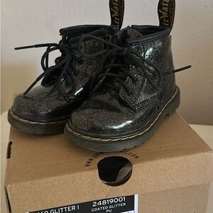Dr. Martens sparkly black toddler boots